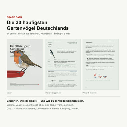Blütentränke — handgefertigte Vogeltränke für Vögel, Bienen und Schmetterlinge